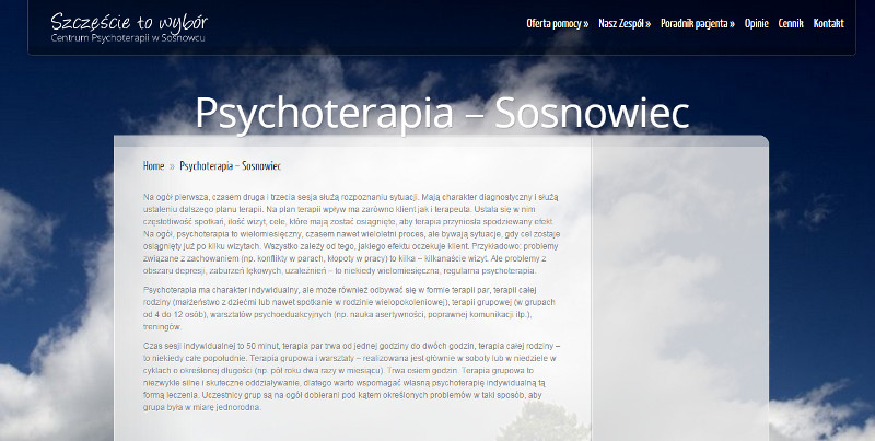 Psycholog, psychoterapia w Sosnowcu